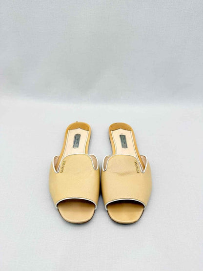 Pre-loved PRADA Beige Size EU 40 Slide Mules at Reems Closet