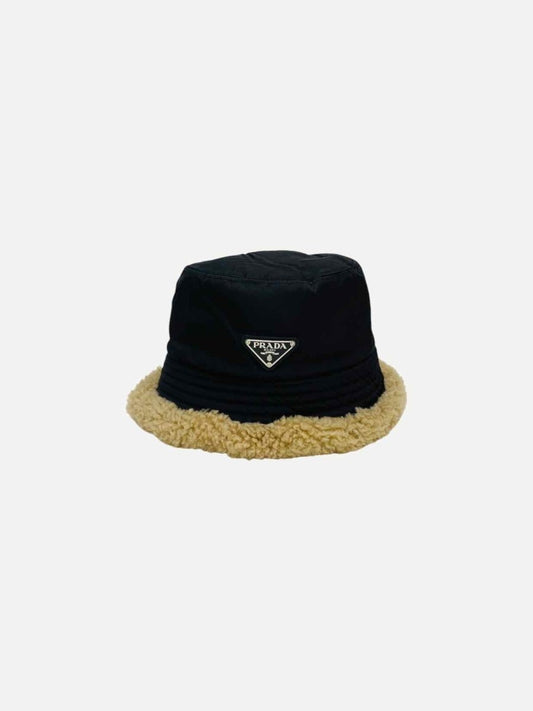 Pre - loved PRADA Black & Beige Bucket Hat at Reems Closet