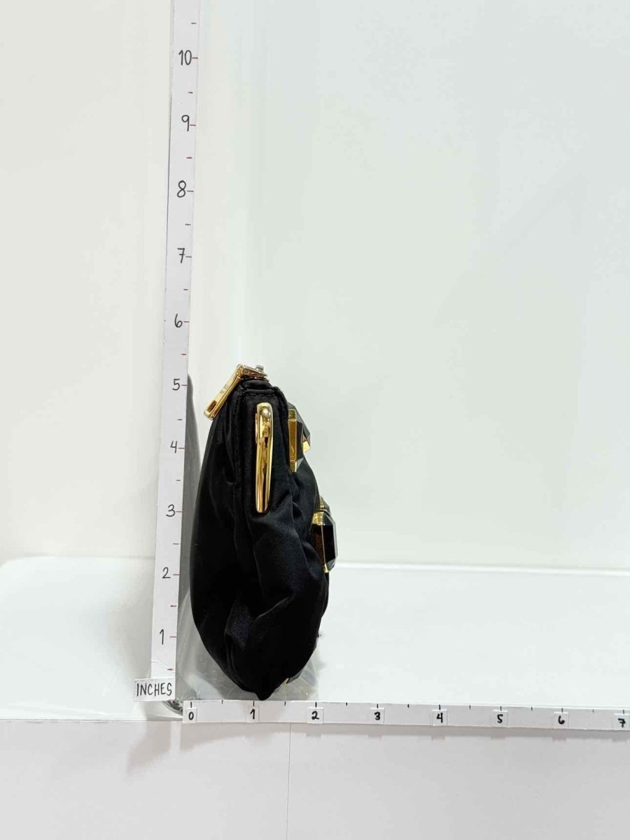 Pre - loved PRADA Black Clutch at Reems Closet