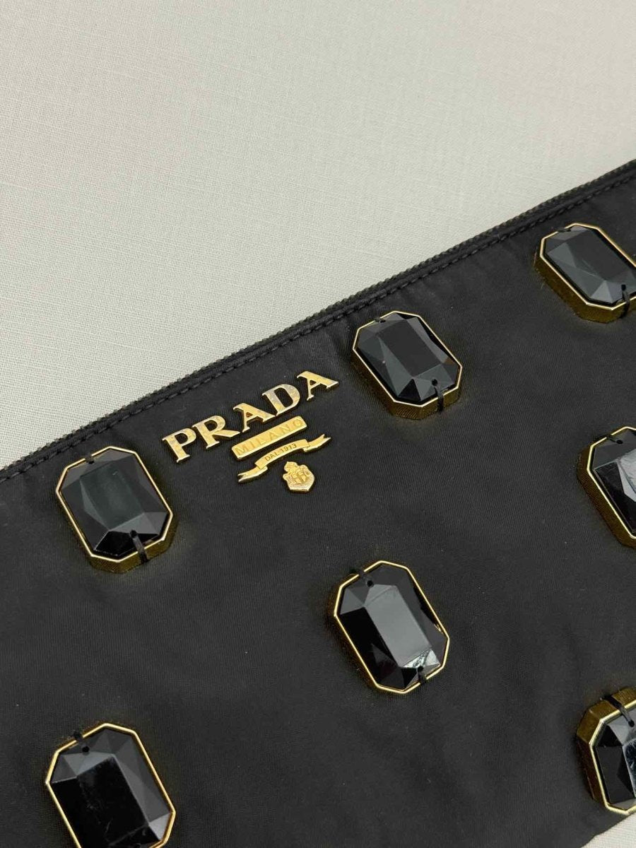 Pre - loved PRADA Black Clutch at Reems Closet
