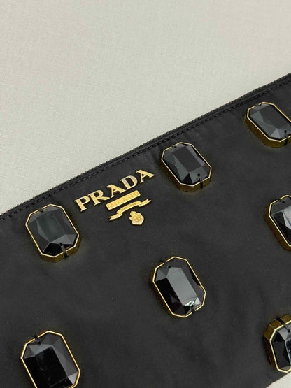 Pre - loved PRADA Black Clutch at Reems Closet
