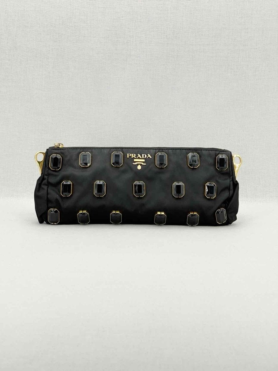Pre - loved PRADA Black Clutch at Reems Closet