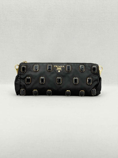 Pre - loved PRADA Black Clutch at Reems Closet