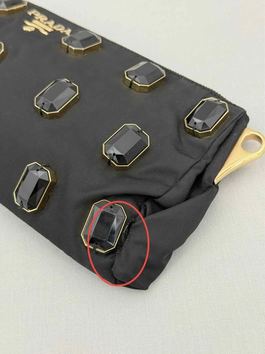 Pre - loved PRADA Black Clutch at Reems Closet