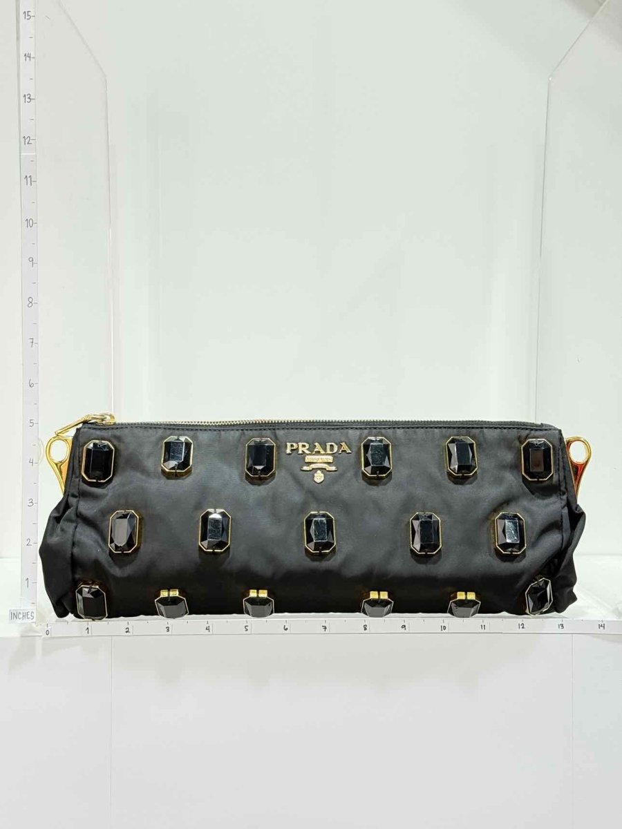 Pre - loved PRADA Black Clutch at Reems Closet