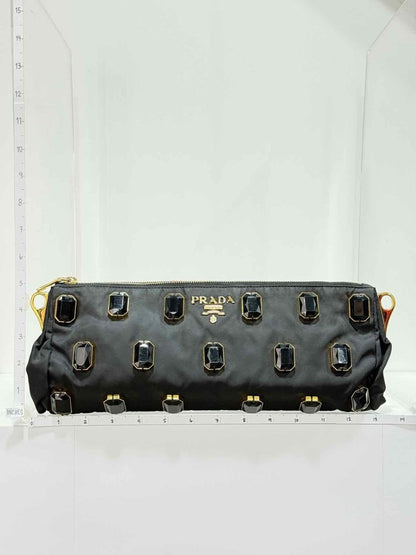 Pre - loved PRADA Black Clutch at Reems Closet