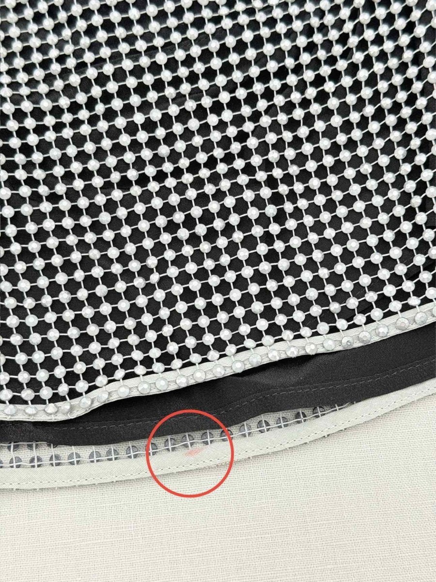 Pre - loved PRADA Black & Silver Logo Plaque Size US 4 Top at Reems Closet