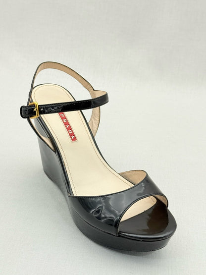 Pre - loved PRADA Black Size EU 37 Wedges at Reems Closet