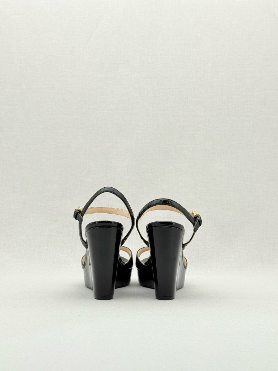 Pre - loved PRADA Black Size EU 37 Wedges at Reems Closet