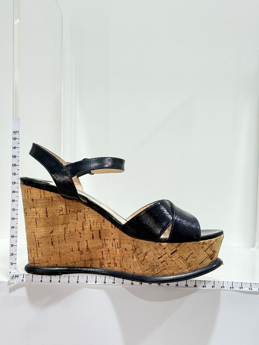 Pre - loved PRADA Black Size EU 37.5 Wedges at Reems Closet
