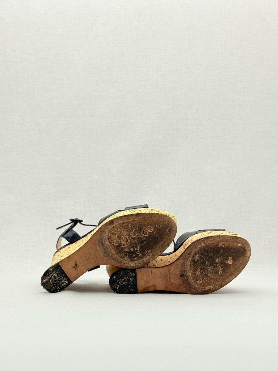 Pre - loved PRADA Black Size EU 37.5 Wedges at Reems Closet