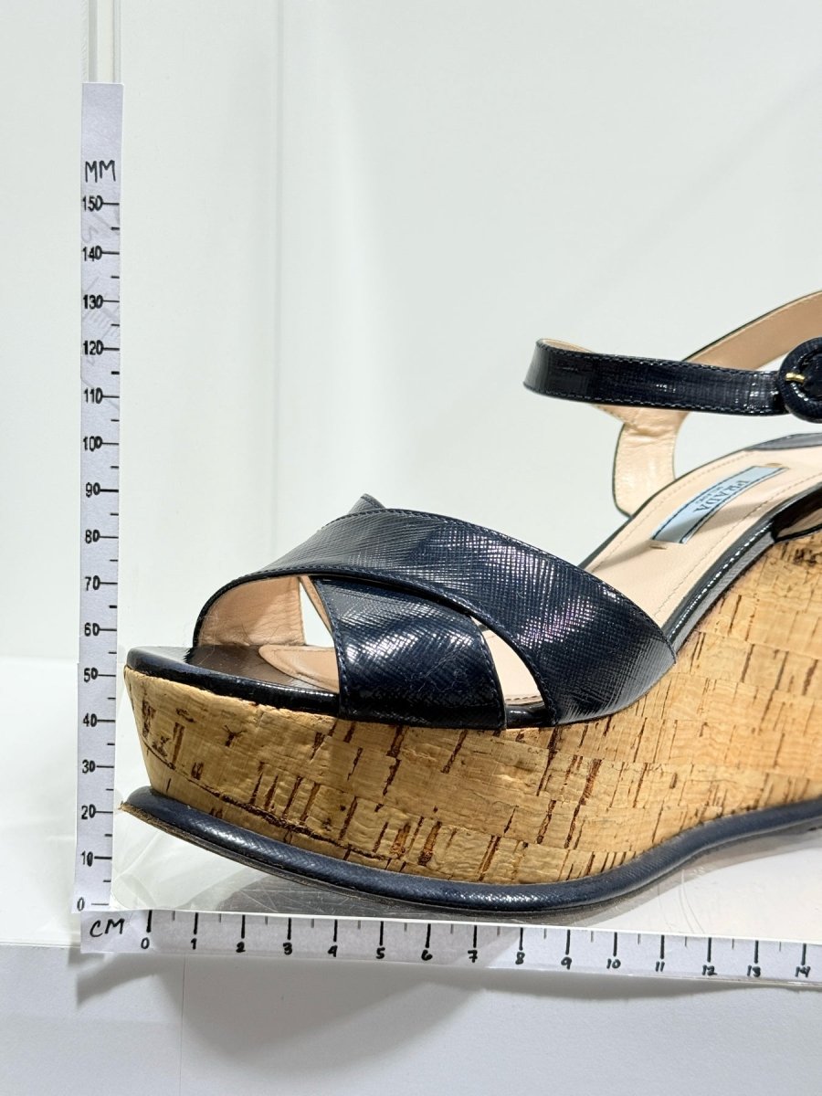 Pre - loved PRADA Black Size EU 37.5 Wedges at Reems Closet