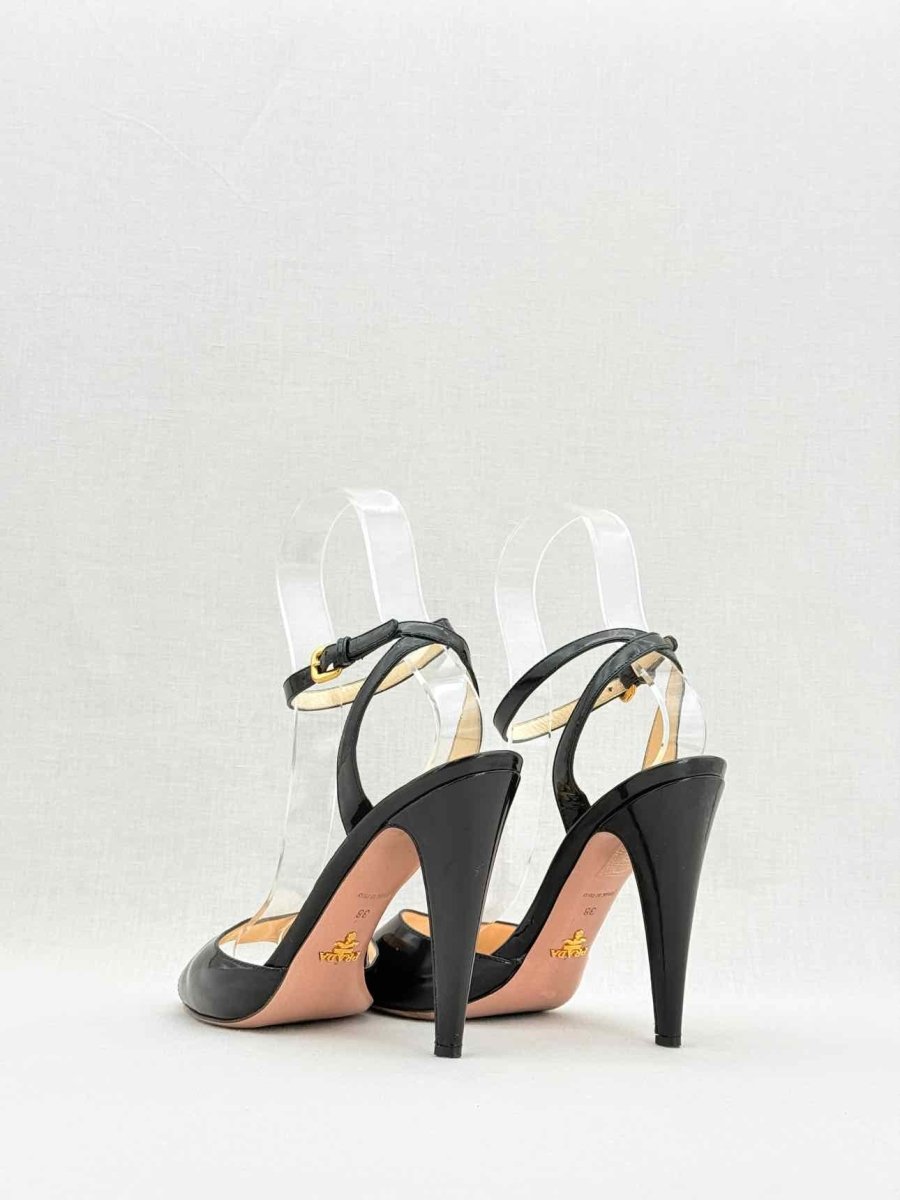Pre - loved PRADA Black Size EU 38 Heeled Shoes at Reems Closet
