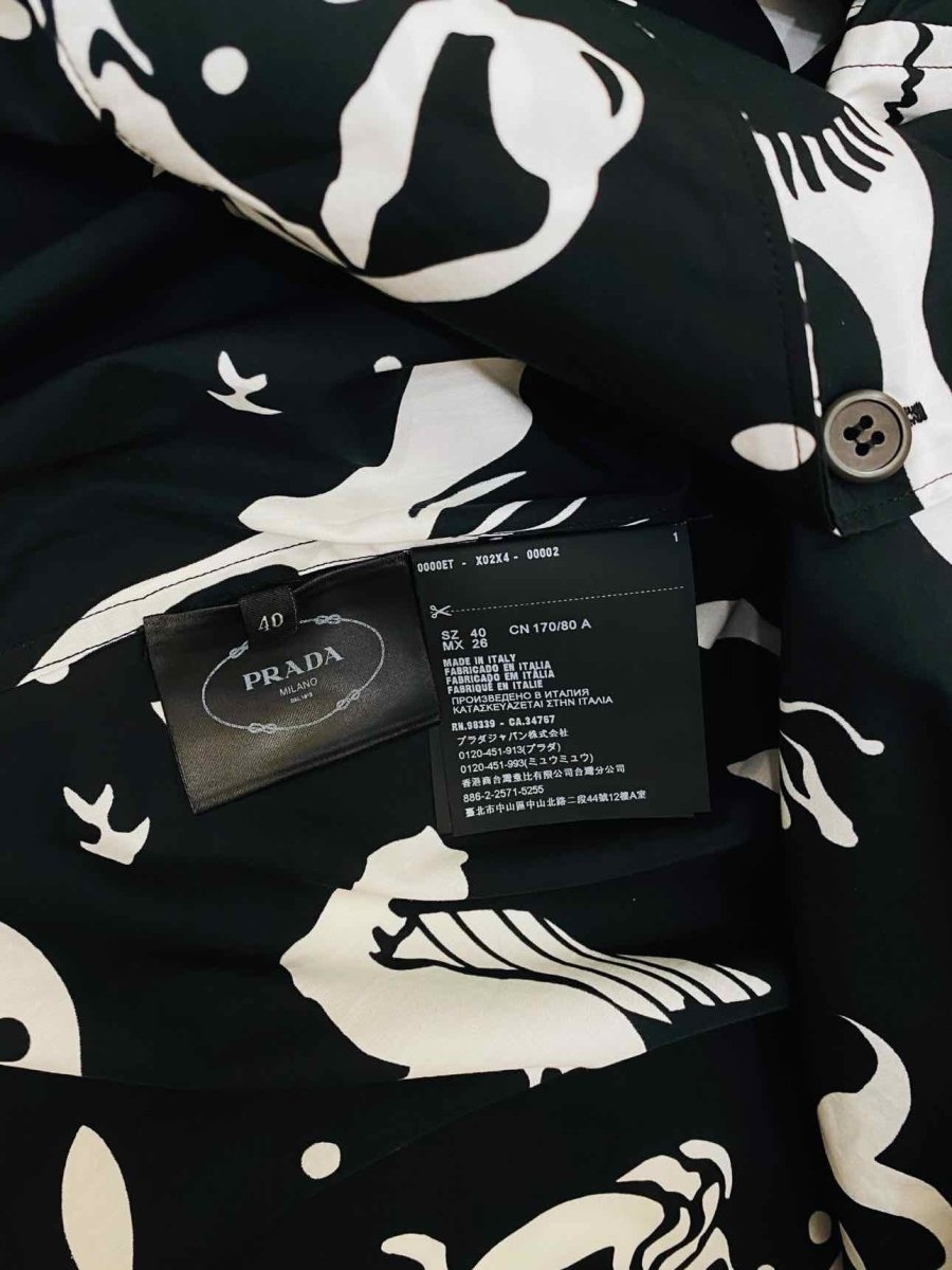 Pre-loved PRADA Black & White Mermaid Print Shirt from Reems Closet