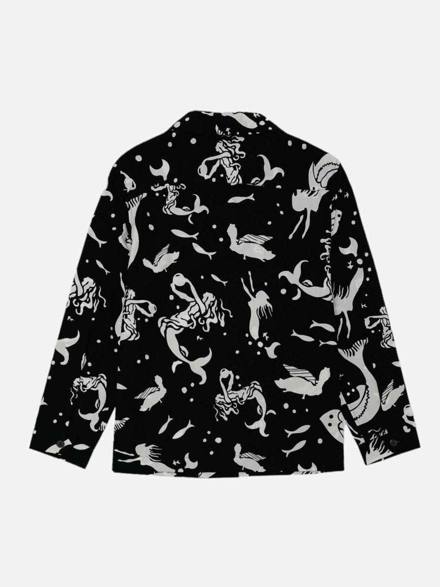 Pre-loved PRADA Black & White Mermaid Print Shirt from Reems Closet