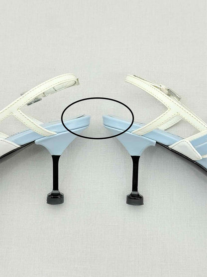 Pre - loved PRADA Blue & White Size EU 38 Pumps at Reems Closet