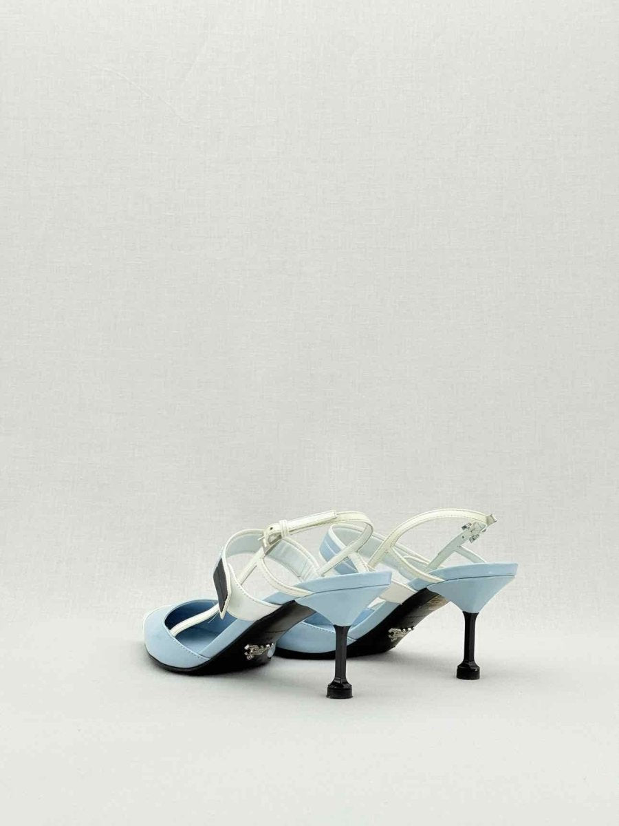 Pre - loved PRADA Blue & White Size EU 38 Pumps at Reems Closet