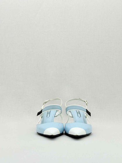 Pre - loved PRADA Blue & White Size EU 38 Pumps at Reems Closet