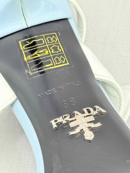 Pre - loved PRADA Blue & White Size EU 38 Pumps at Reems Closet