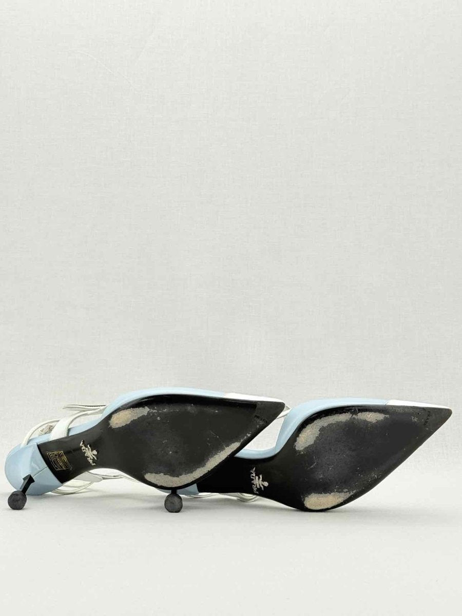 Pre - loved PRADA Blue & White Size EU 38 Pumps at Reems Closet
