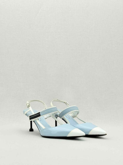 Pre - loved PRADA Blue & White Size EU 38 Pumps at Reems Closet
