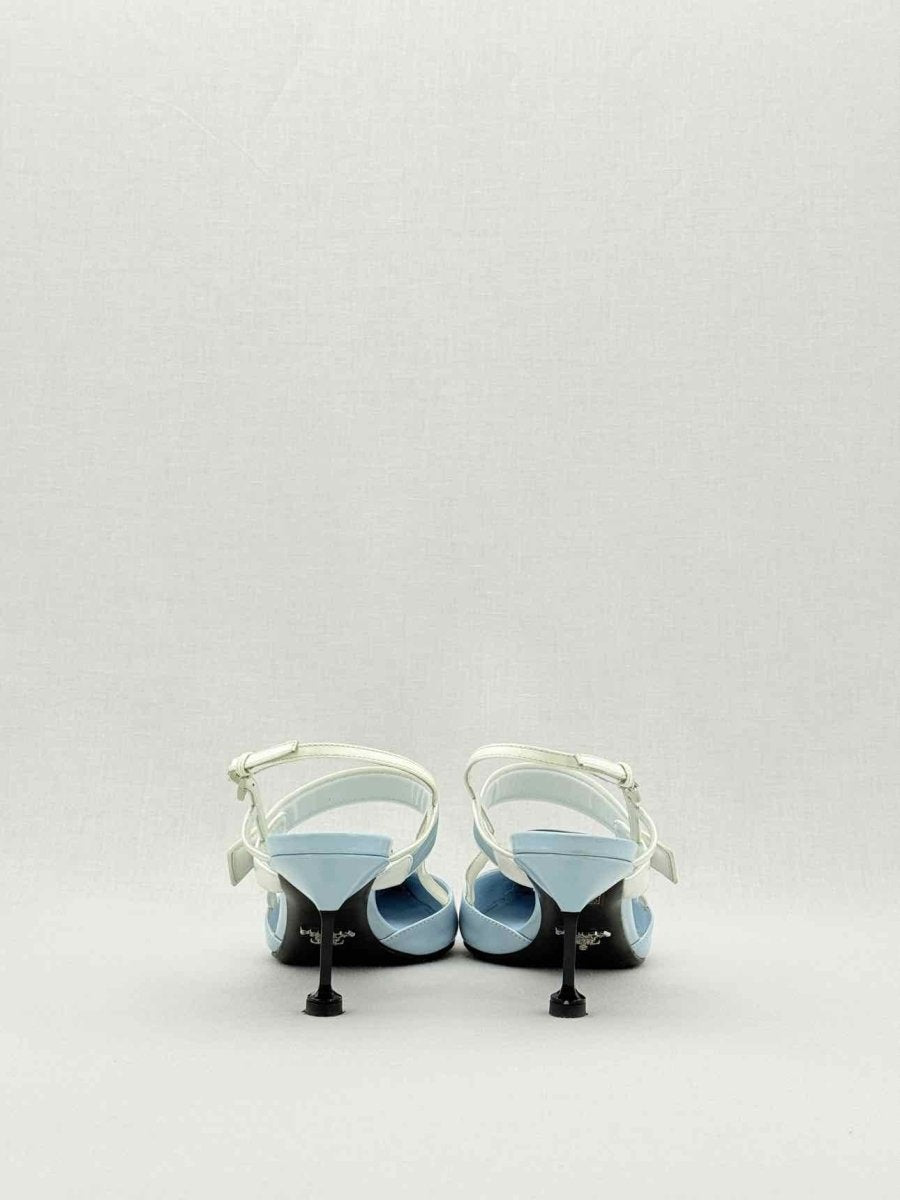 Pre - loved PRADA Blue & White Size EU 38 Pumps at Reems Closet