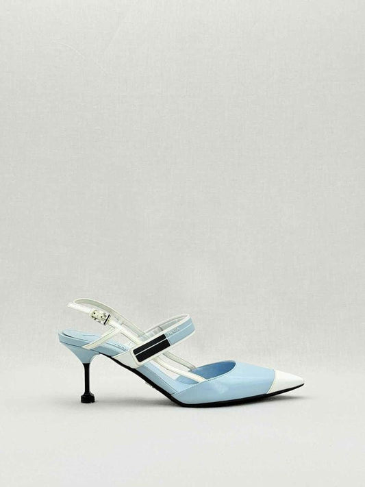 Pre - loved PRADA Blue & White Size EU 38 Pumps at Reems Closet