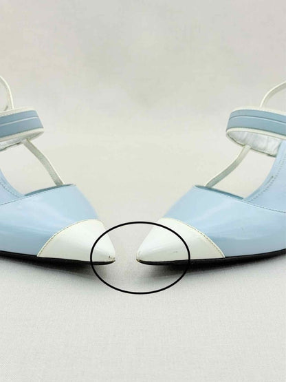 Pre - loved PRADA Blue & White Size EU 38 Pumps at Reems Closet