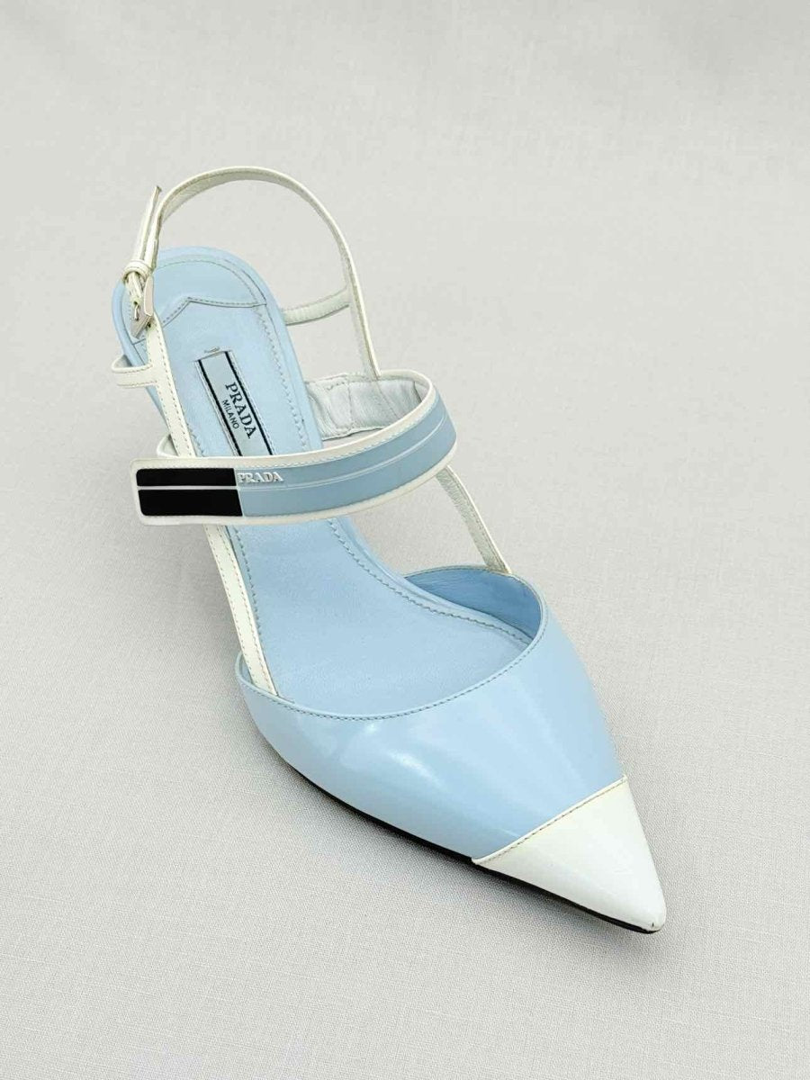 Pre - loved PRADA Blue & White Size EU 38 Pumps at Reems Closet