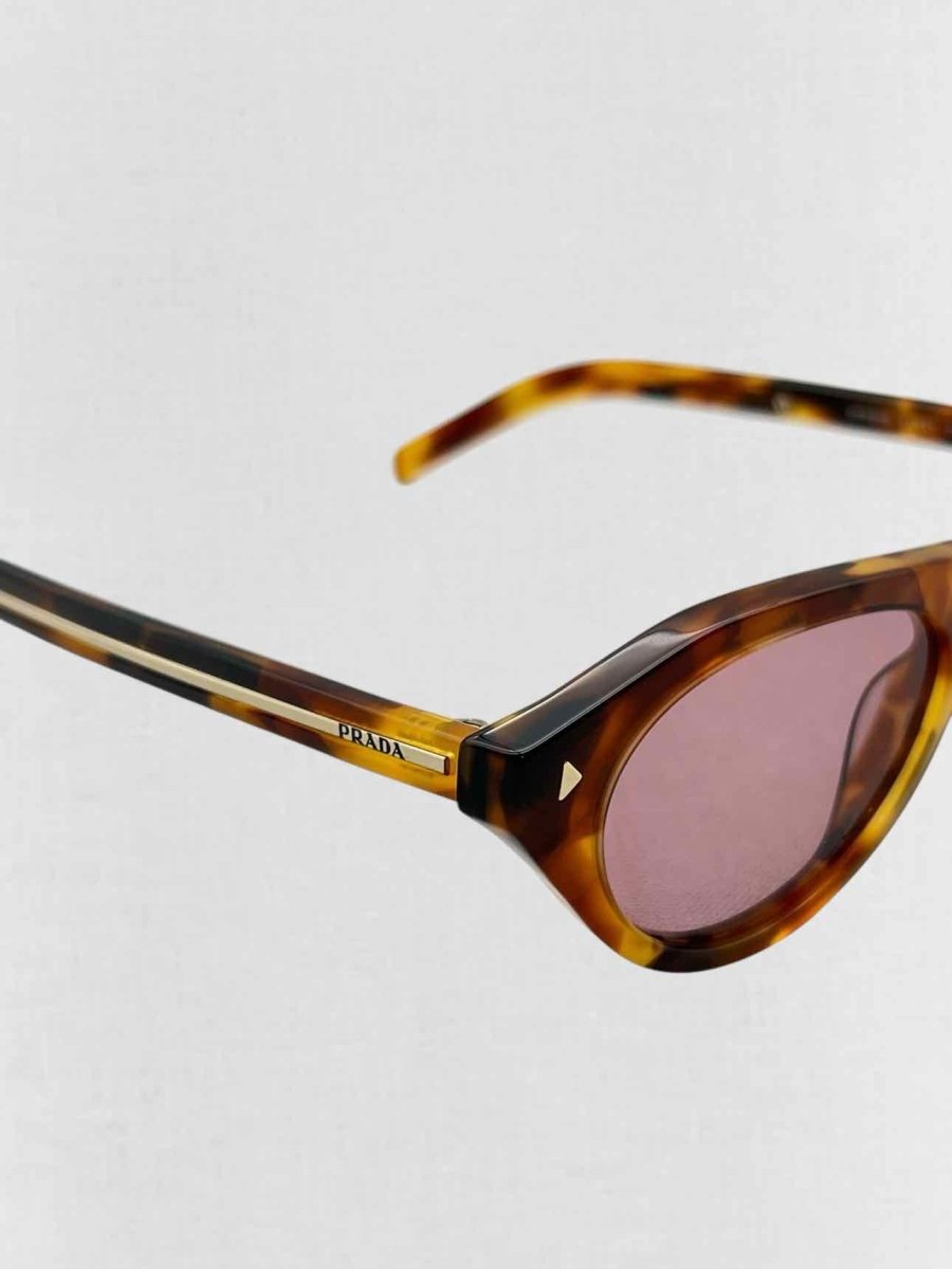 Pre - loved PRADA Brown & Gold Sunglasses at Reems Closet