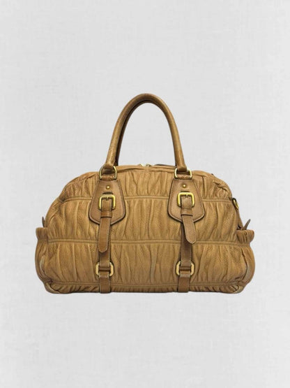 Pre - loved PRADA Brown Top Handle at Reems Closet