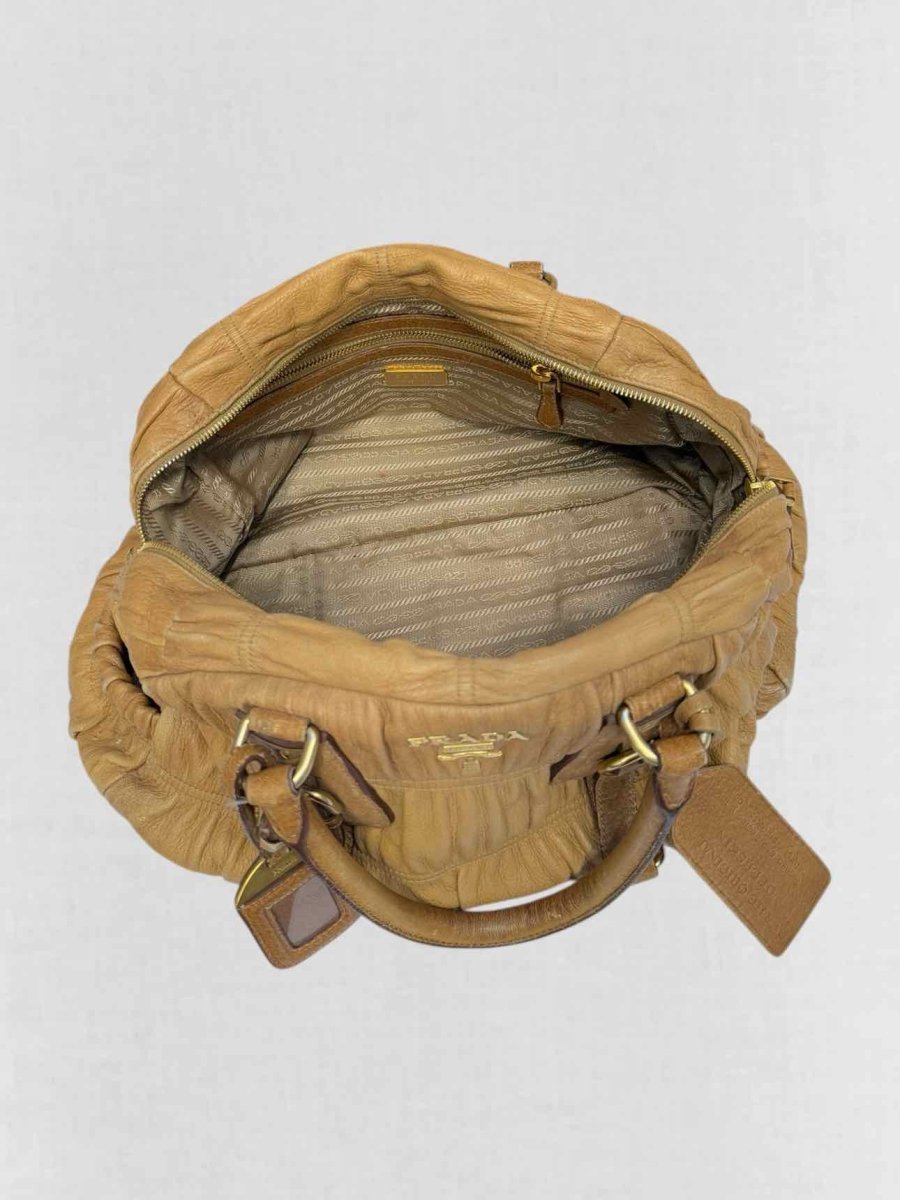 Pre - loved PRADA Brown Top Handle at Reems Closet