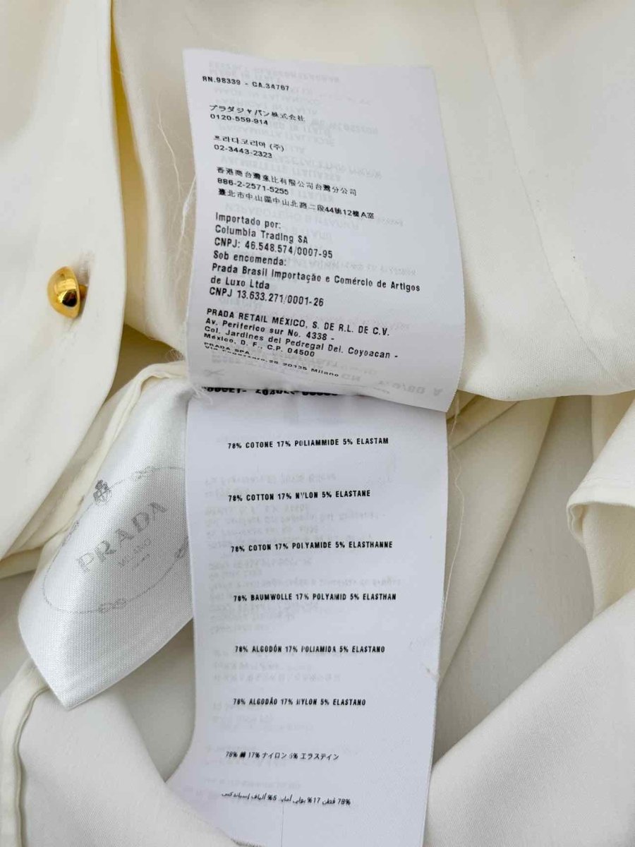 Pre - loved PRADA Cream Size US 4 Shirt at Reems Closet