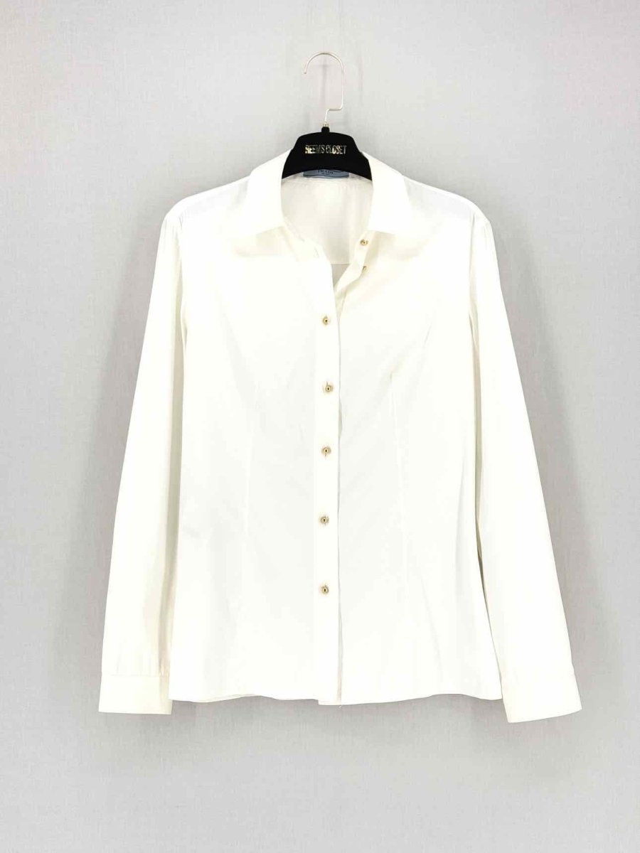 Pre - loved PRADA Cream Size US 4 Shirt at Reems Closet