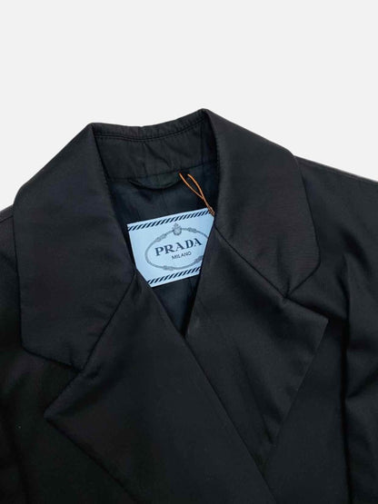 Pre - loved PRADA Double Breasted Black Jacket at Reems Closet