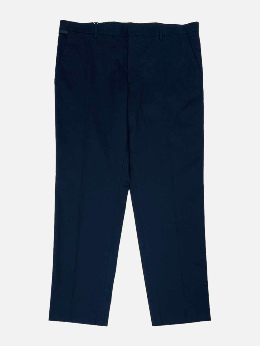 Pre - loved PRADA Double Stripes Navy Blue Trouser at Reems Closet