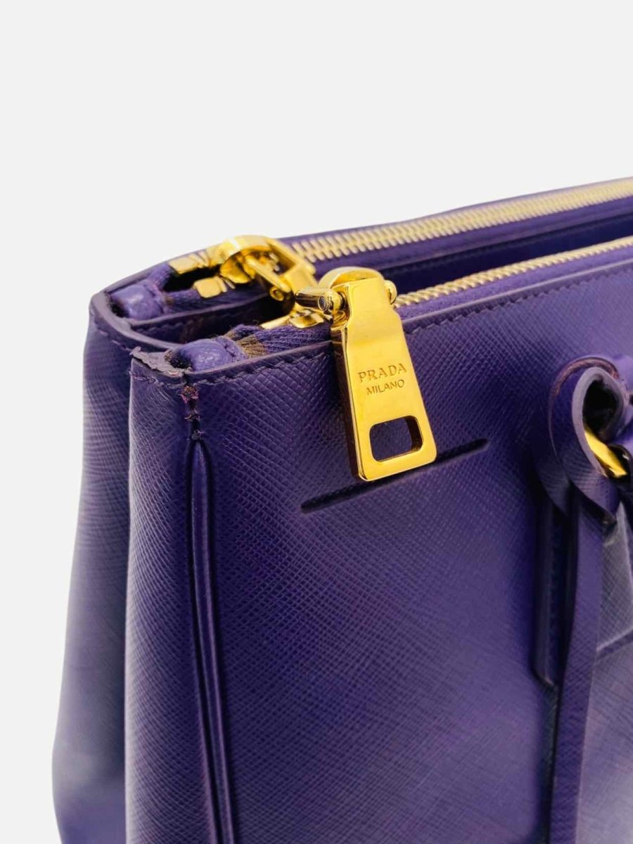 Pre-loved PRADA Double Zip Purple Tote Bag from Reems Closet