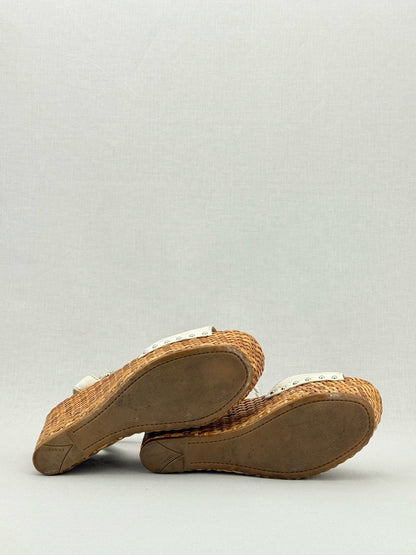 Pre - loved PRADA Espadrille White Size EU 38.5 Wedges at Reems Closet