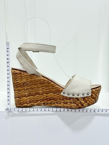 Pre - loved PRADA Espadrille White Size EU 38.5 Wedges at Reems Closet