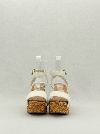 Pre - loved PRADA Espadrille White Size EU 38.5 Wedges at Reems Closet