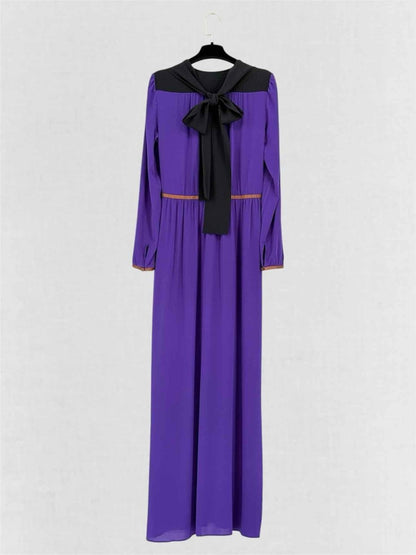 Pre-loved PRADA Fall 2014 Purple & Black Size US 4 Long Dress at Reems Closet