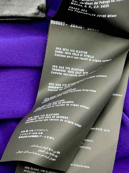 Pre-loved PRADA Fall 2014 Purple & Black Size US 4 Long Dress at Reems Closet