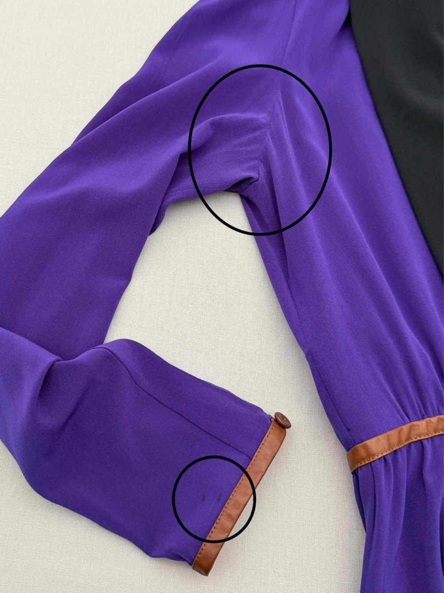 Pre-loved PRADA Fall 2014 Purple & Black Size US 4 Long Dress at Reems Closet