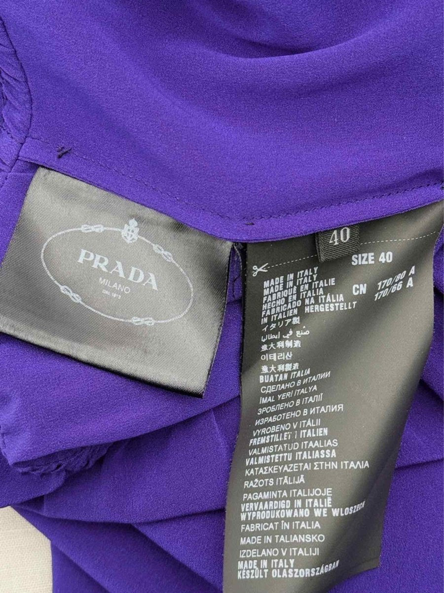 Pre-loved PRADA Fall 2014 Purple & Black Size US 4 Long Dress at Reems Closet