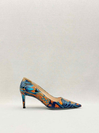 Pre - loved PRADA Fall/Winter 2003 Blue Multicolor Size EU 36 Pumps at Reems Closet
