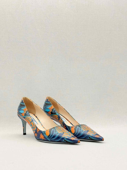 Pre - loved PRADA Fall/Winter 2003 Blue Multicolor Size EU 36 Pumps at Reems Closet