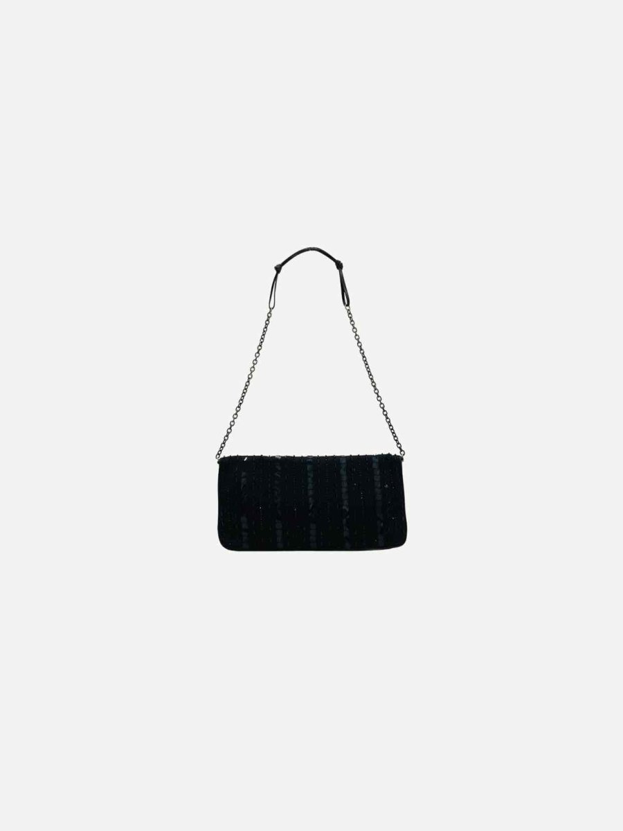 Pre - loved PRADA Flap Black Shoulder Bag at Reems Closet