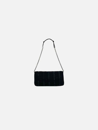 Pre - loved PRADA Flap Black Shoulder Bag at Reems Closet