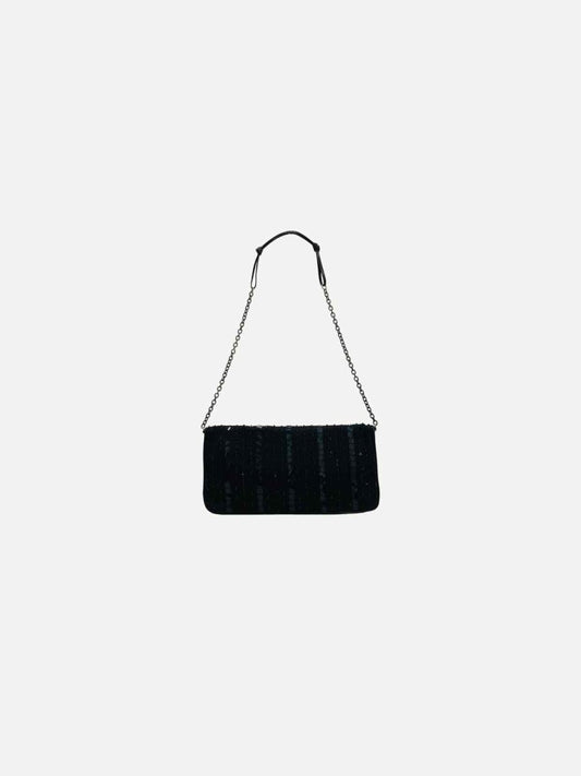Pre - loved PRADA Flap Black Shoulder Bag at Reems Closet
