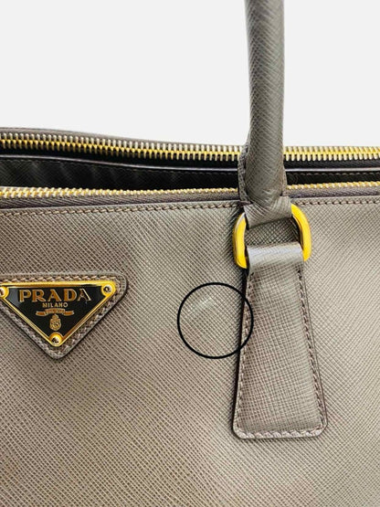 Pre - loved PRADA Galleria Grey Top Handle at Reems Closet